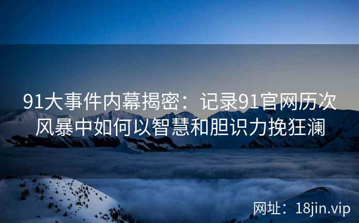 91大事件内幕揭密：记录91官网历次风暴中如何以智慧和胆识力挽狂澜